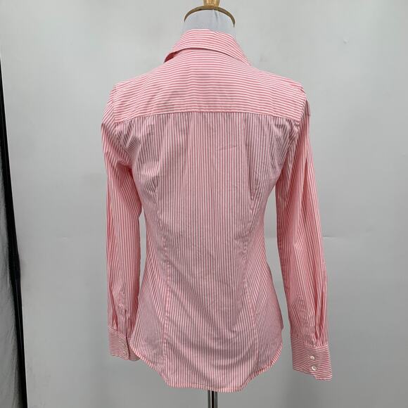 J Crew Haberdashery Shirt Women XS Extra Small Multi Stretch Striped Oxford - Picture 5 of 10